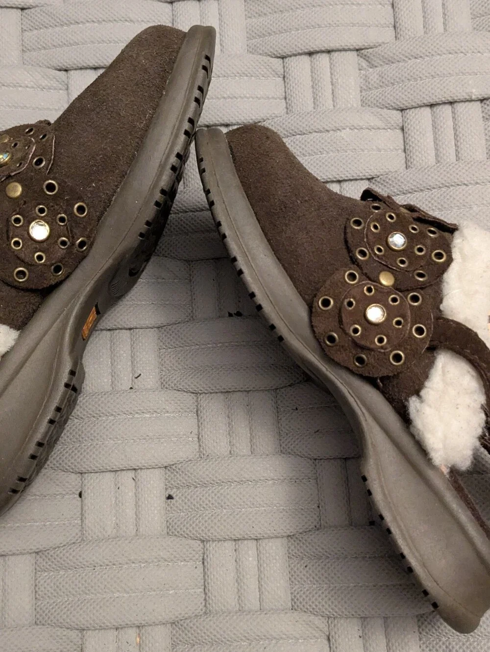 Michael Kors faux-Sherpa Lined Mules Kids Size 11 NWT